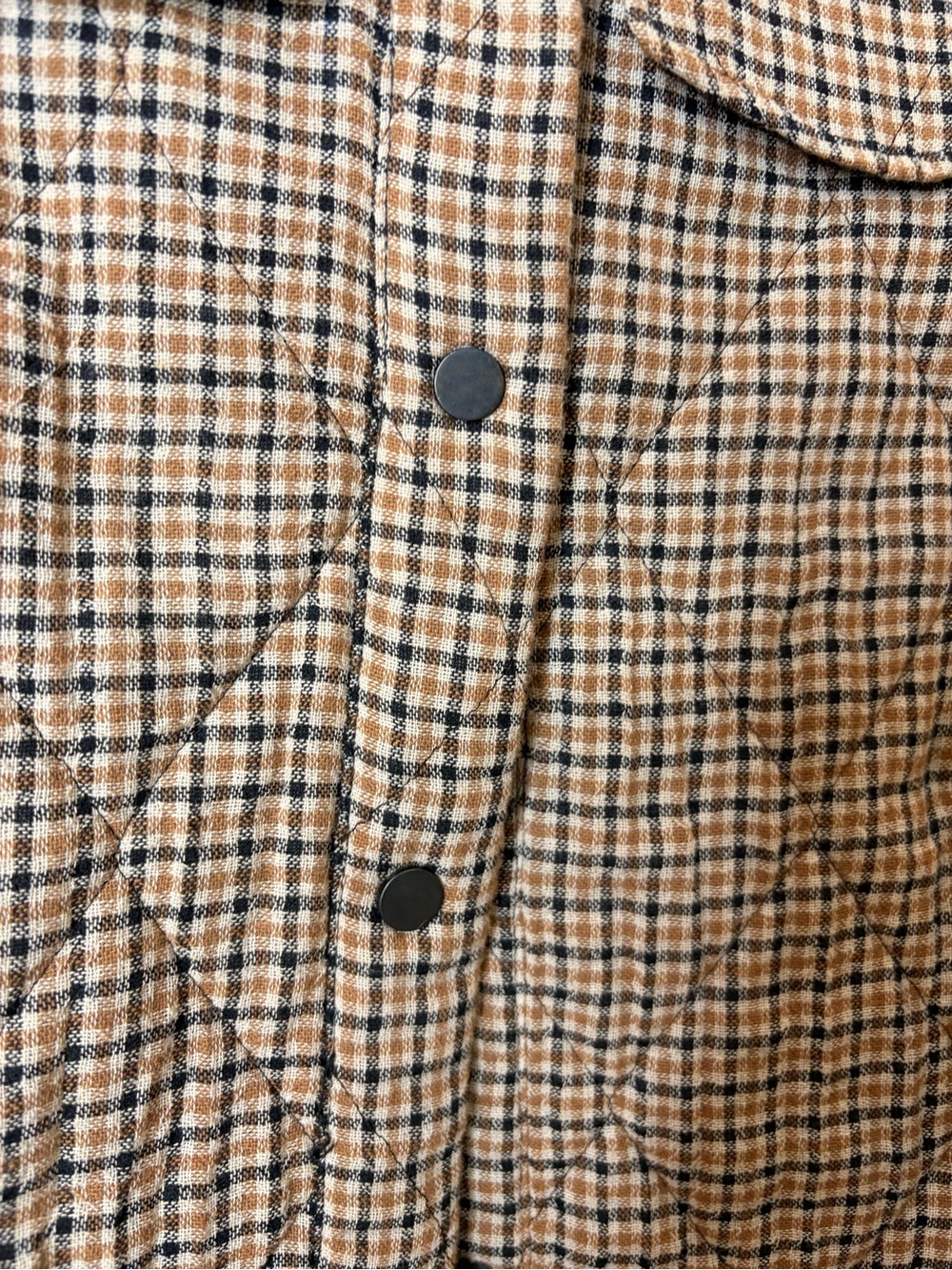 Zara Brown Plaid Quilted farm girl with Corduroy Collar - Picture 4 of 16
